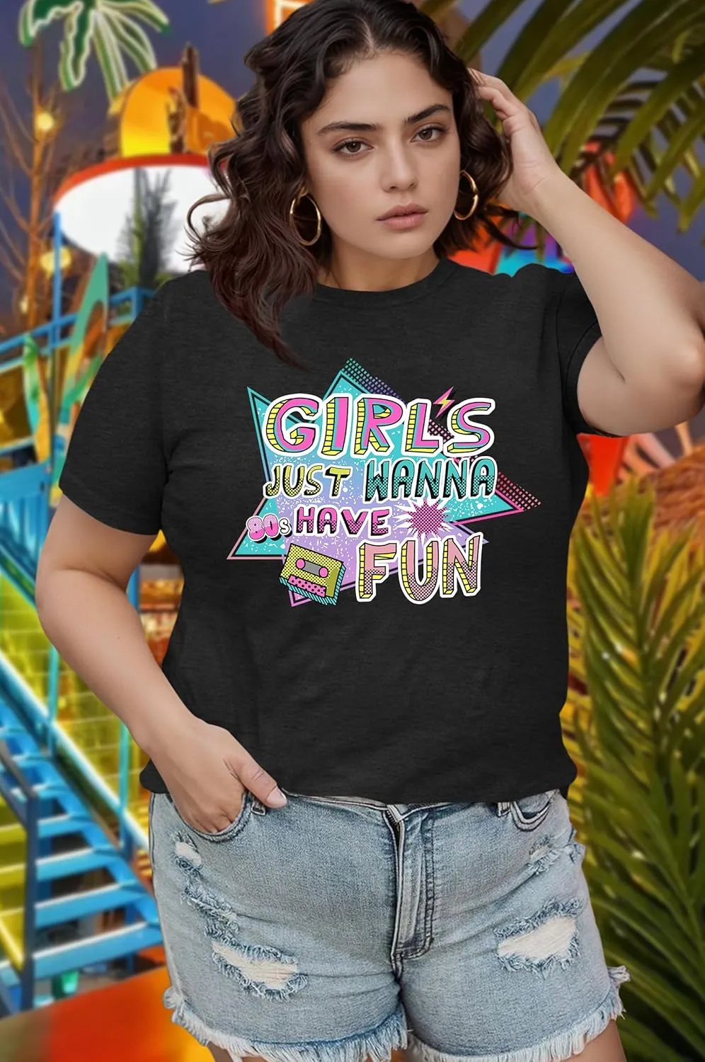 80s Baby 90s Made Me Shirt: Women Plus Size 90s Outfits Shirts Retro 80's Nostalgia Tshirt