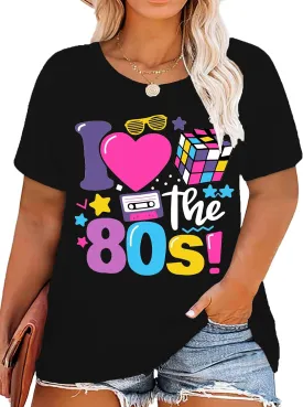 80s Baby 90s Made Me Shirt: Women Plus Size 90s Outfits Shirts Retro 80's Nostalgia Tshirt