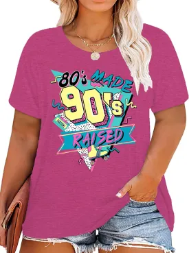 80s Baby 90s Made Me Shirt: Women Plus Size 90s Outfits Shirts Retro 80's Nostalgia Tshirt