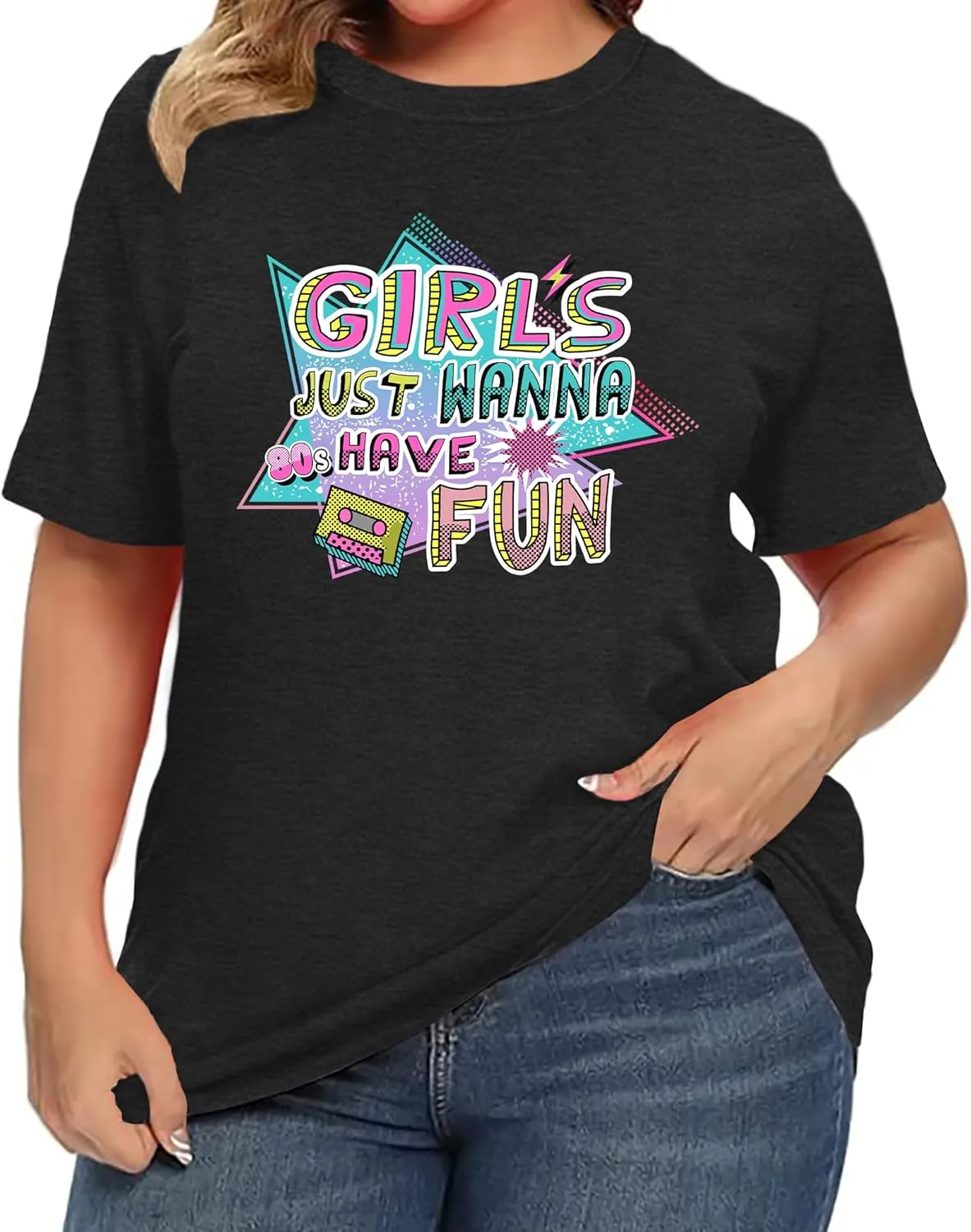 80s Baby 90s Made Me Shirt: Women Plus Size 90s Outfits Shirts Retro 80's Nostalgia Tshirt