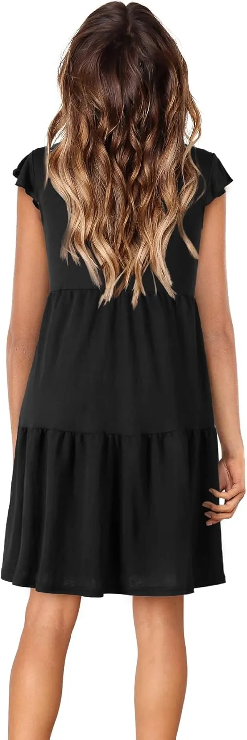 BENANCY Women Casual Swing Short Sleeve Tunic Dresses