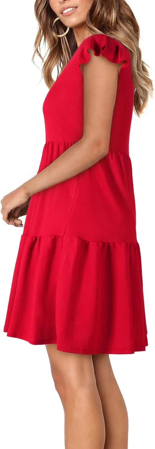 BENANCY Women Casual Swing Short Sleeve Tunic Dresses