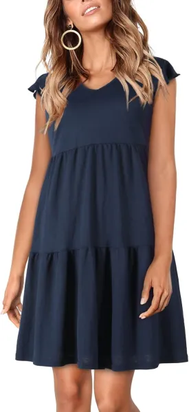 BENANCY Women Casual Swing Short Sleeve Tunic Dresses