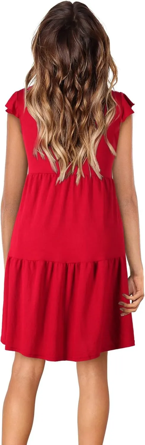 BENANCY Women Casual Swing Short Sleeve Tunic Dresses