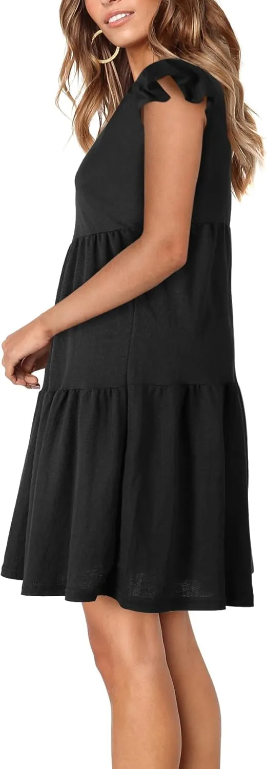 BENANCY Women Casual Swing Short Sleeve Tunic Dresses