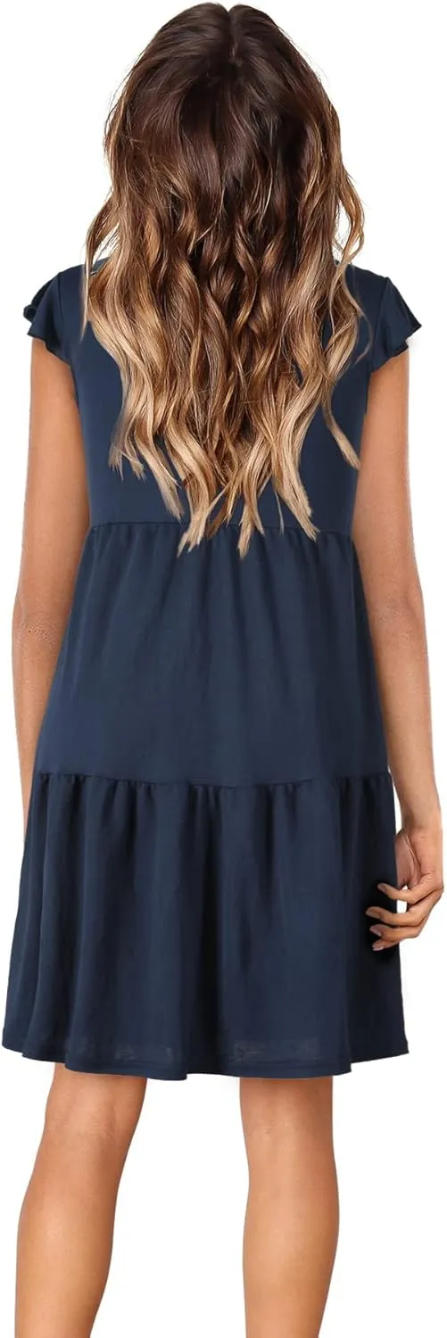 BENANCY Women Casual Swing Short Sleeve Tunic Dresses