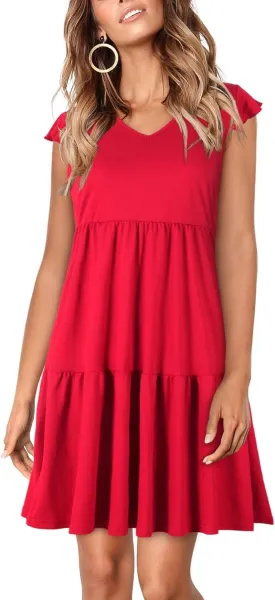 BENANCY Women Casual Swing Short Sleeve Tunic Dresses