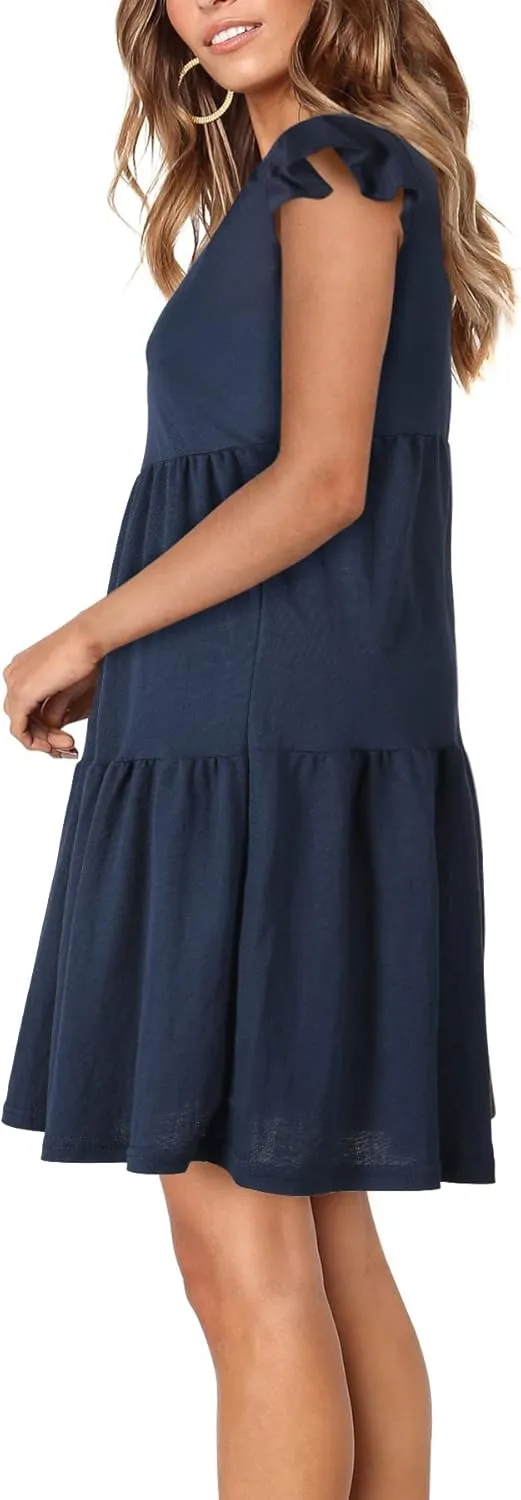 BENANCY Women Casual Swing Short Sleeve Tunic Dresses