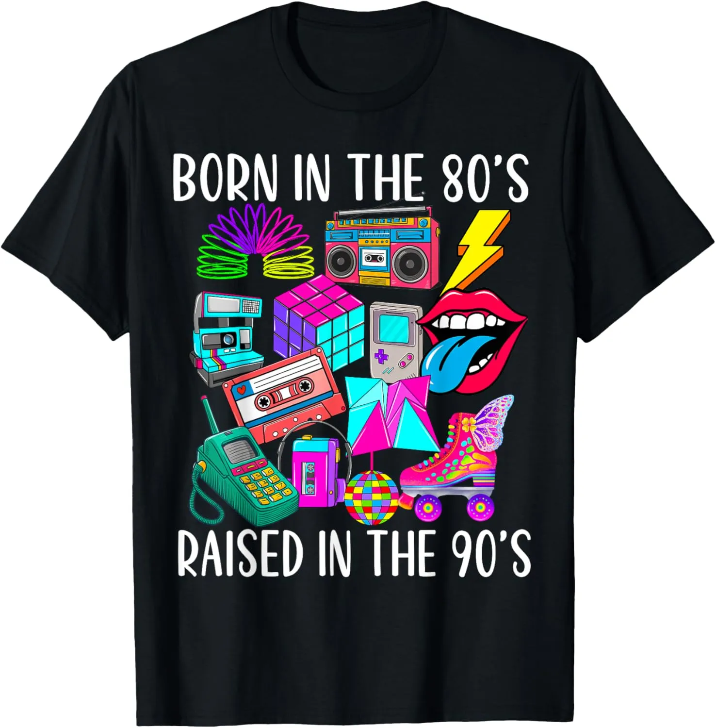 Born in the 80's Raised in the 90's & 1990s Vintage Gift T-Shirt