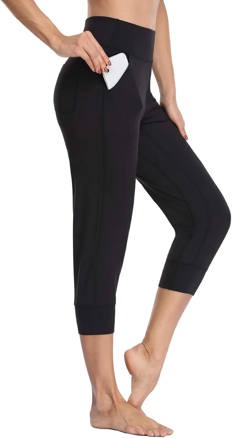 Buttery Soft Women's Yoga Joggers Pants/Capris 4 Pockets High Waist Lightweight Sweatpants Running Lounge Pants