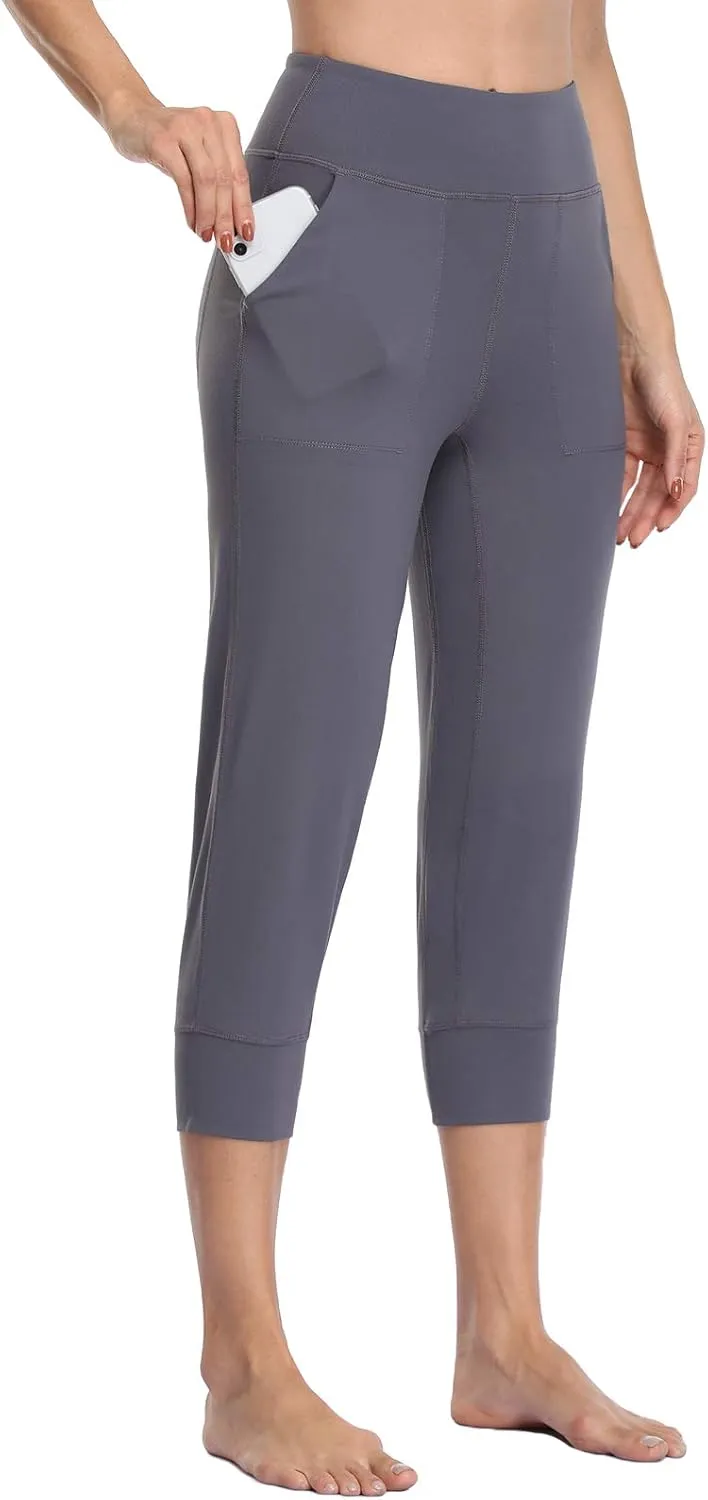 Buttery Soft Women's Yoga Joggers Pants/Capris 4 Pockets High Waist Lightweight Sweatpants Running Lounge Pants