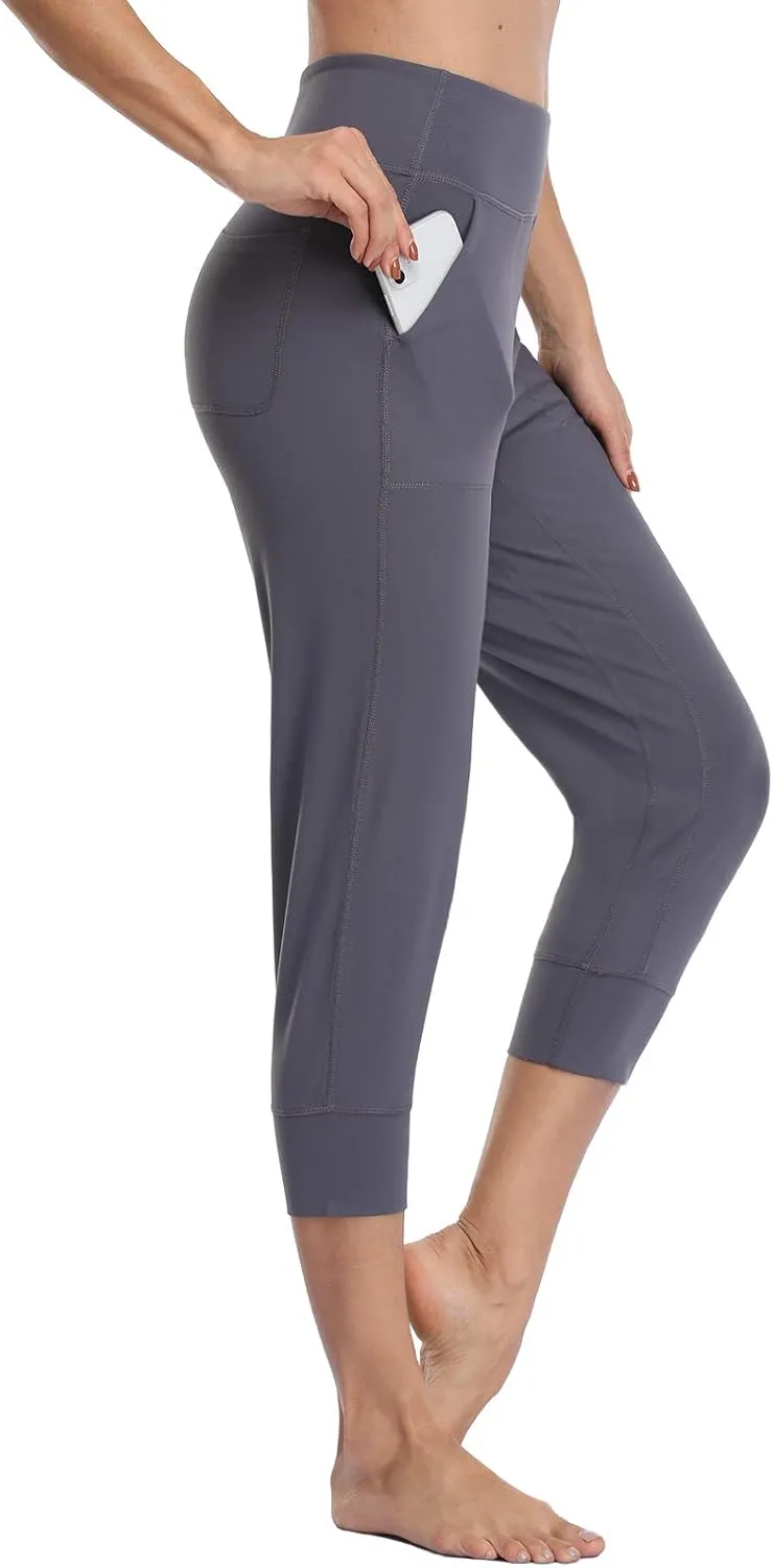Buttery Soft Women's Yoga Joggers Pants/Capris 4 Pockets High Waist Lightweight Sweatpants Running Lounge Pants