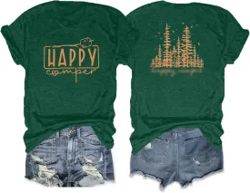 Camping Shirts Hiking Adventure T-Shirt: Camper Gifts Tops Women Vintage Mountain Nature Graphic Tees Short Sleeve Outfit