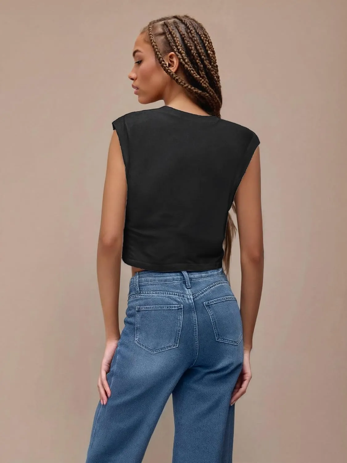 CIDER Crop Tops for Women Crew Neck T Shirts Short Sleeve Knotted Twist Front Loose Summer Basic Tee