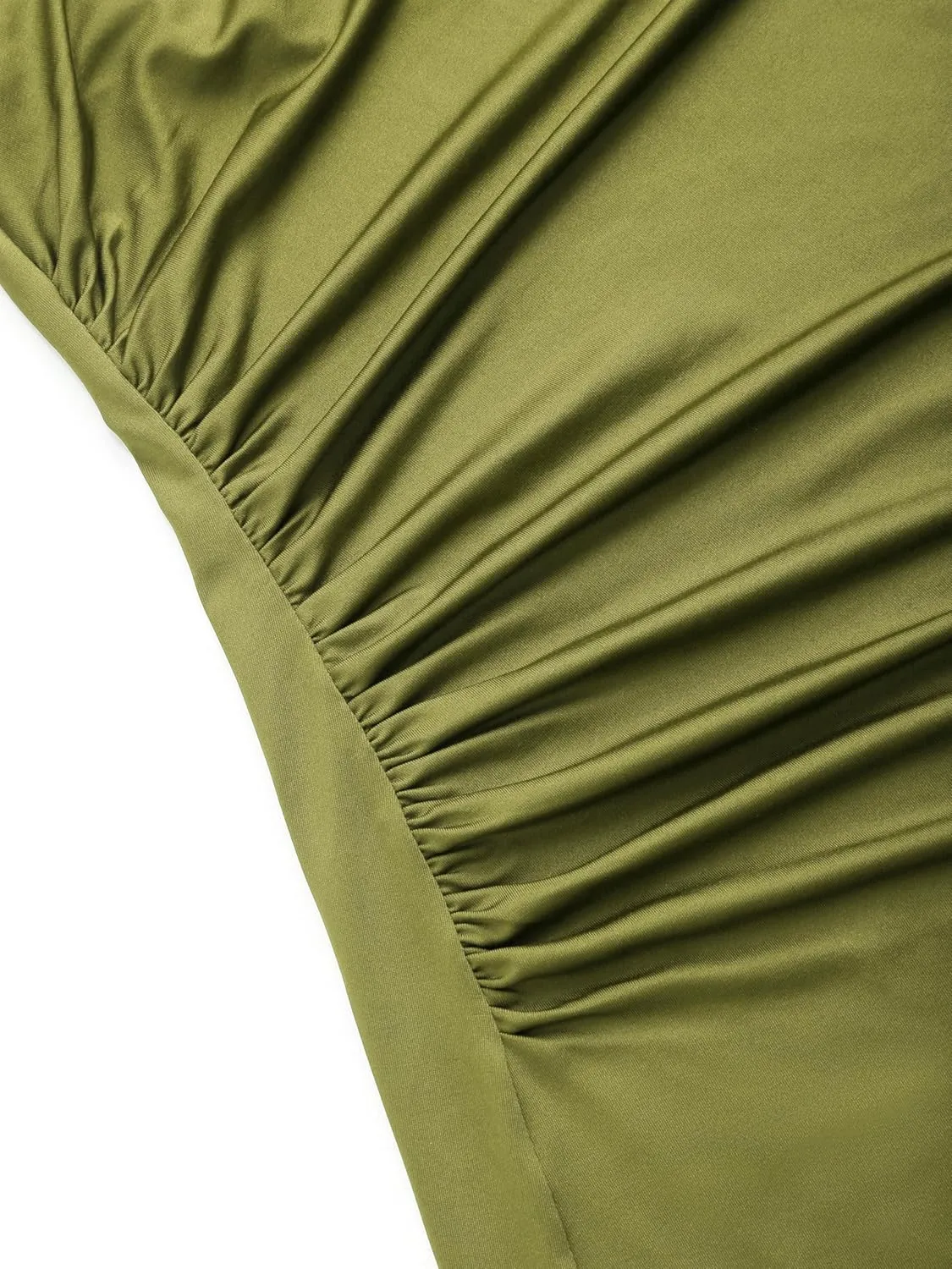 CIDER Women's Cocktail Dress Asymmetrical Neck Ruched Formal Dresses Bodycon Long Maxi Wedding Guest Dresses for Summer