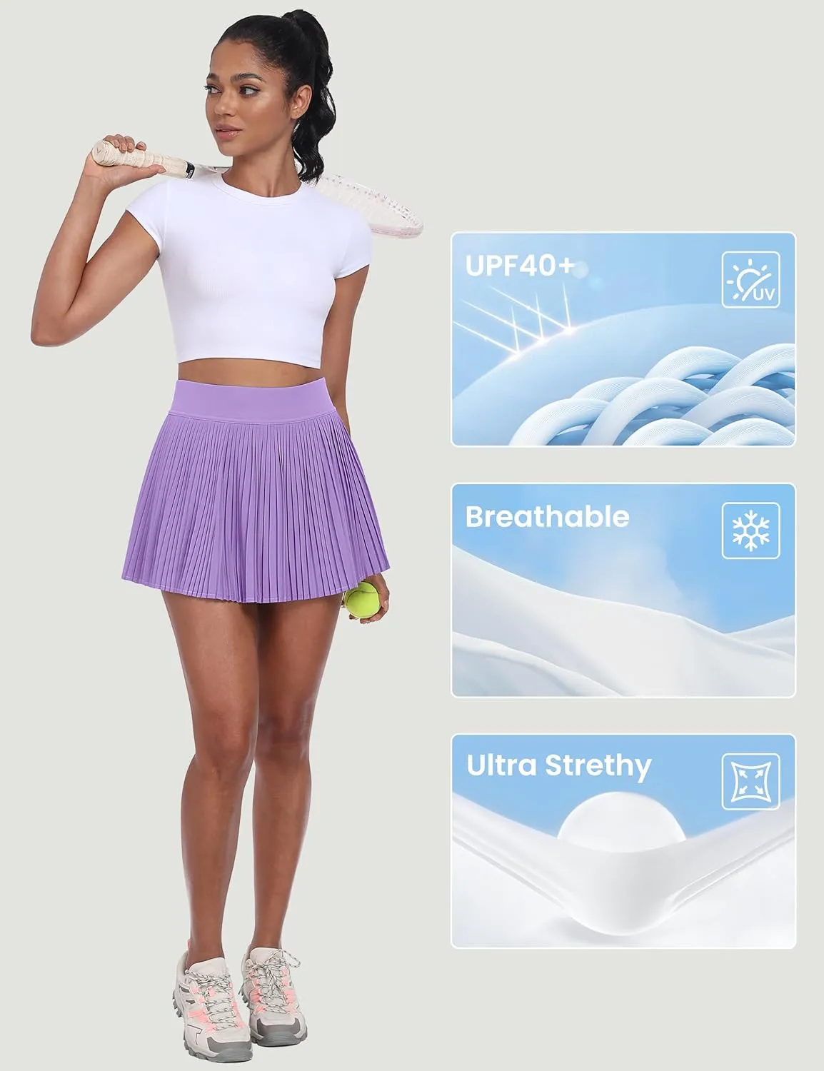 Desol Pleated Tennis Skirt for Women with Pocket Shorts High Waisted Women's Tennis Skort Athletic Golf Skirts for Casual
