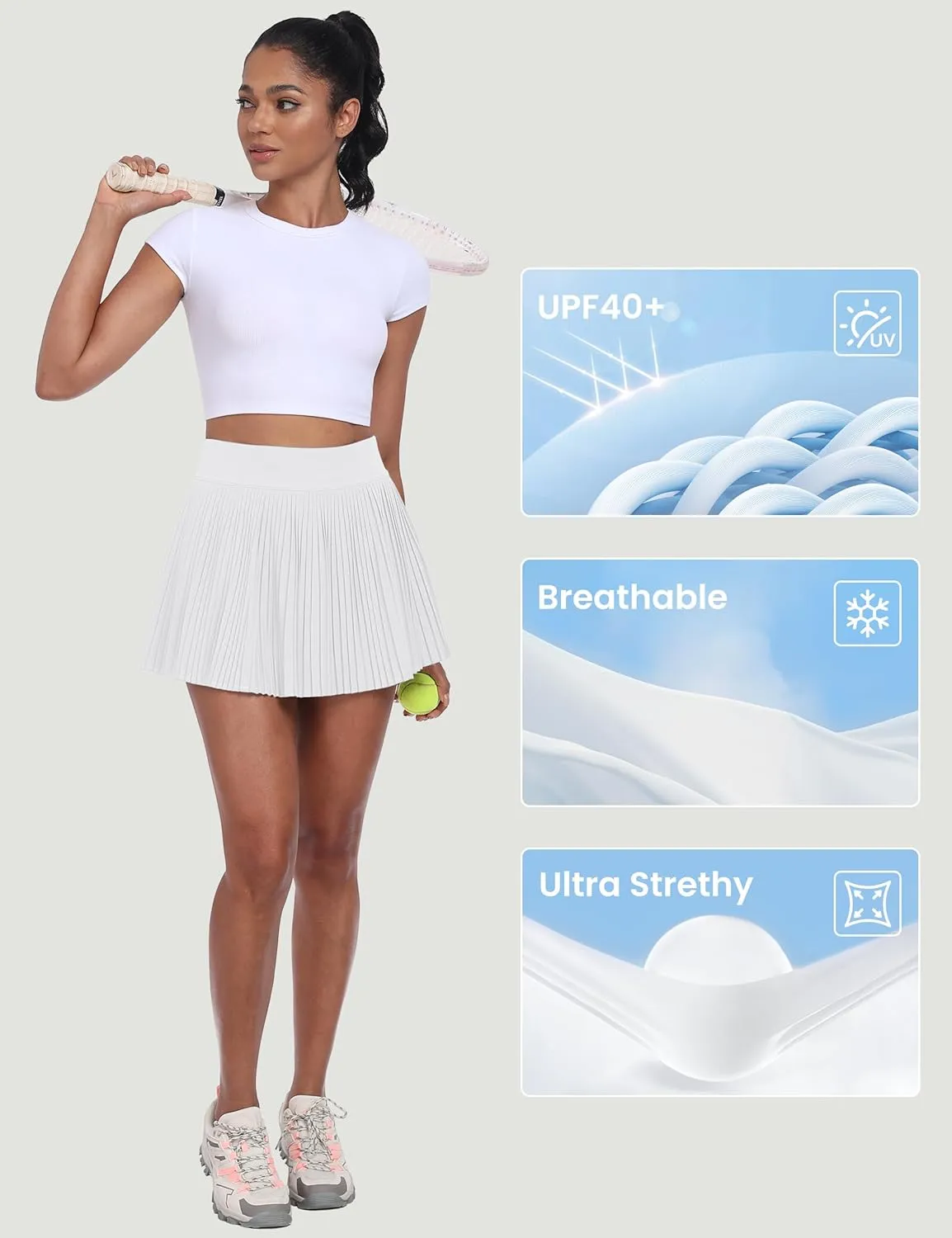 Desol Pleated Tennis Skirt for Women with Pocket Shorts High Waisted Women's Tennis Skort Athletic Golf Skirts for Casual