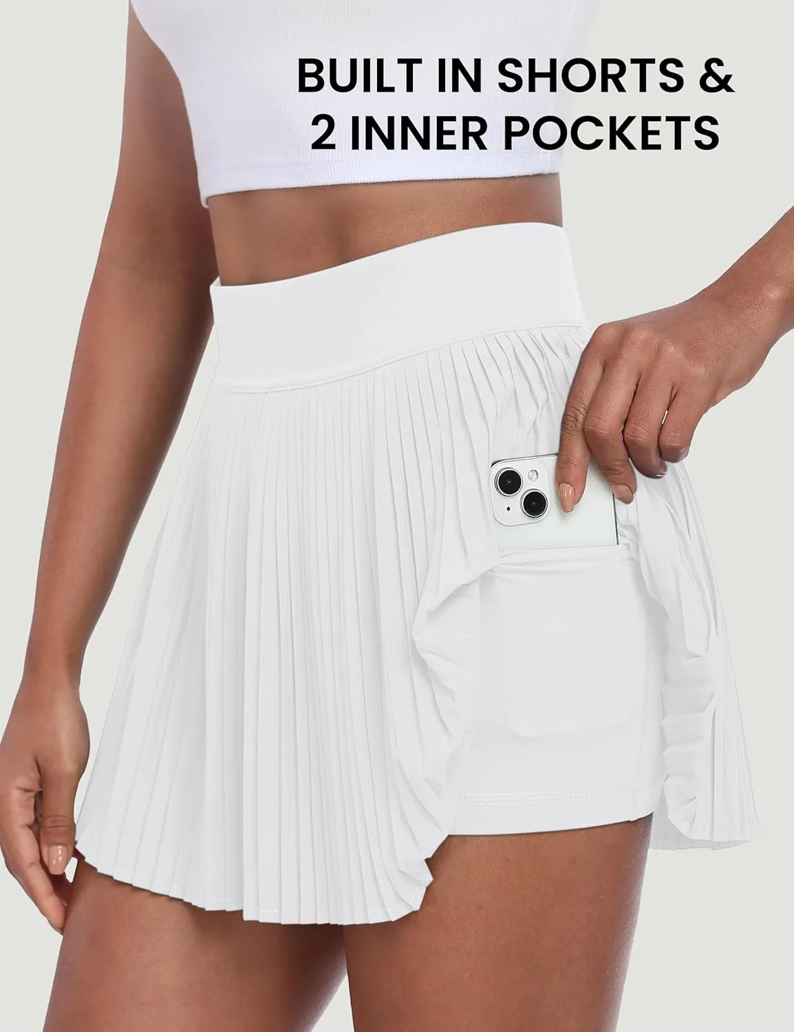 Desol Pleated Tennis Skirt for Women with Pocket Shorts High Waisted Women's Tennis Skort Athletic Golf Skirts for Casual