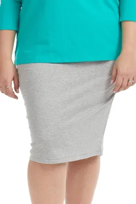 ESTEEZ Plus Size Knee Length Stretchy Cotton Pull-On Pencil Skirt for Women 1X - 4X - Dallas