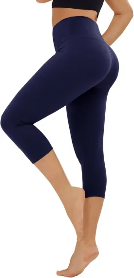 High Waisted Leggings for Women - No See Through Tummy Control Cycling Workout Yoga Pants with Pockets Reg & Plus
