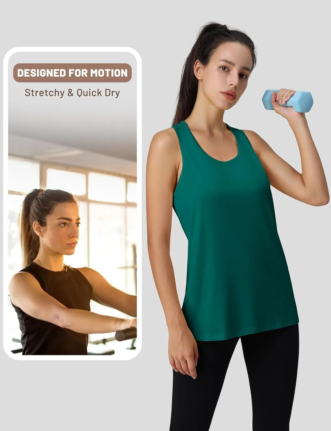 MAGCOMSEN Women's Sleeveless Workout Tank Tops UPF 80  Racerback Shirts Quick Dry UV Protection Athletic Gym Summer Tops