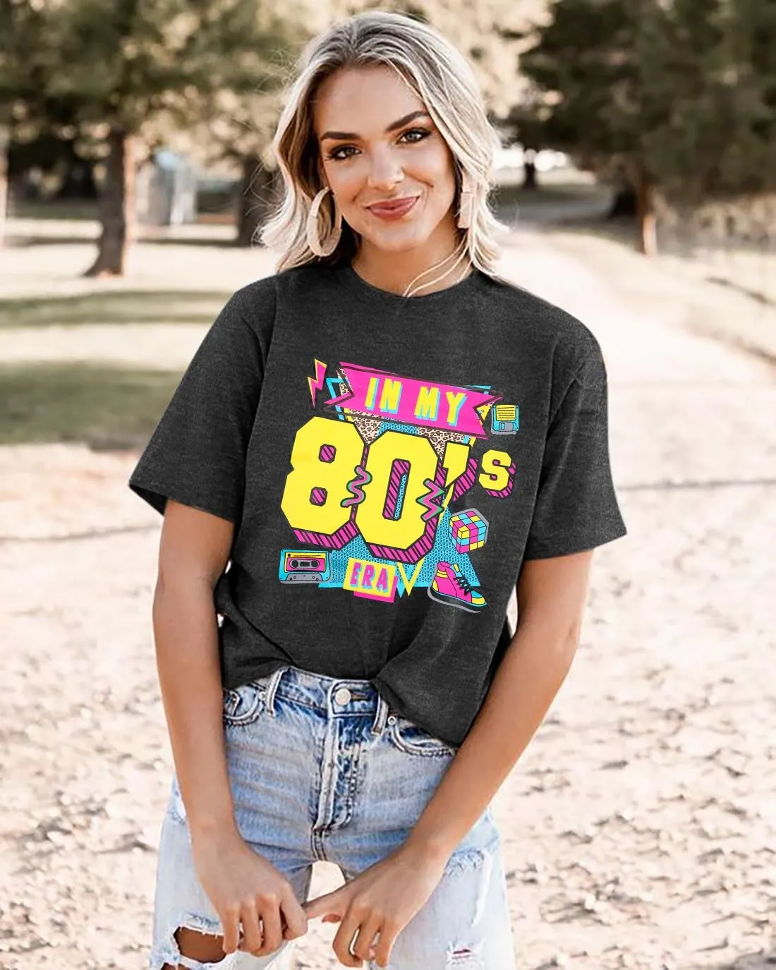 Women 80's Shirts in My 80s Era Shirt Vintage Graphic Tee Casual 80s Party Clothes
